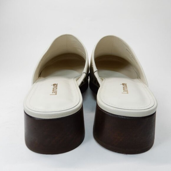 Larroude Zuzi Bit Mule Clogs Slip on Size 7 Ivory Cream Leather Wooden Studs NEW - Picture 11 of 16